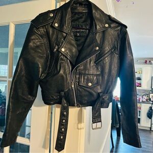 Wilson Black Leather Moto Jacket